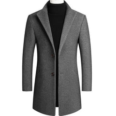 Autumn Winter Oversized Woolen Blend Coat Male Long Windbreaker Jacket Cotton Thick Warm Men Gray Jacket Mens Overcoat 3xl 4xl