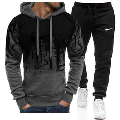 2Pcs/Set Men's Sportswear Sets 2020 Autumn Winter Hooded Thick Male Casual Tracksuit Men 2 Piece Sweatshirt + Sweatpants Set