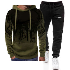 2Pcs/Set Men's Sportswear Sets 2020 Autumn Winter Hooded Thick Male Casual Tracksuit Men 2 Piece Sweatshirt + Sweatpants Set