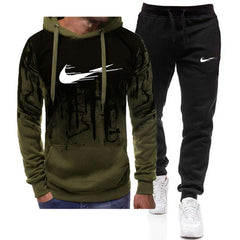 2Pcs/Set Men's Sportswear Sets 2020 Autumn Winter Hooded Thick Male Casual Tracksuit Men 2 Piece Sweatshirt + Sweatpants Set